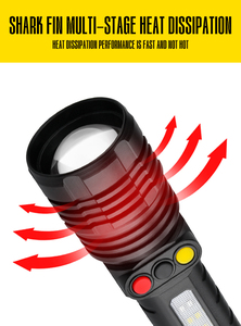 JF应急灯手电筒强力手电筒充电式发光二极管安全手电筒手电筒 - Product Image 6