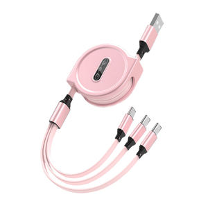 3A快速充电电缆3合1定制标志设计微型USB至C型数据线，用于企业促销礼品