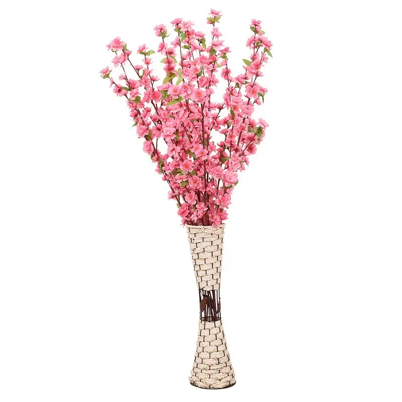 Galhos de pêssego flores sakura flor de cerejeira artificial para decoração de casa