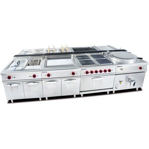 商业炊具与内阁，组合烤箱，独立式瓦斯石。 - Product Image 1