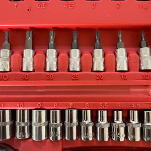 46件1/4 DR汽车修理工具箱扳手铬钒手动工具和棘轮扳手套筒组 - Product Image 2