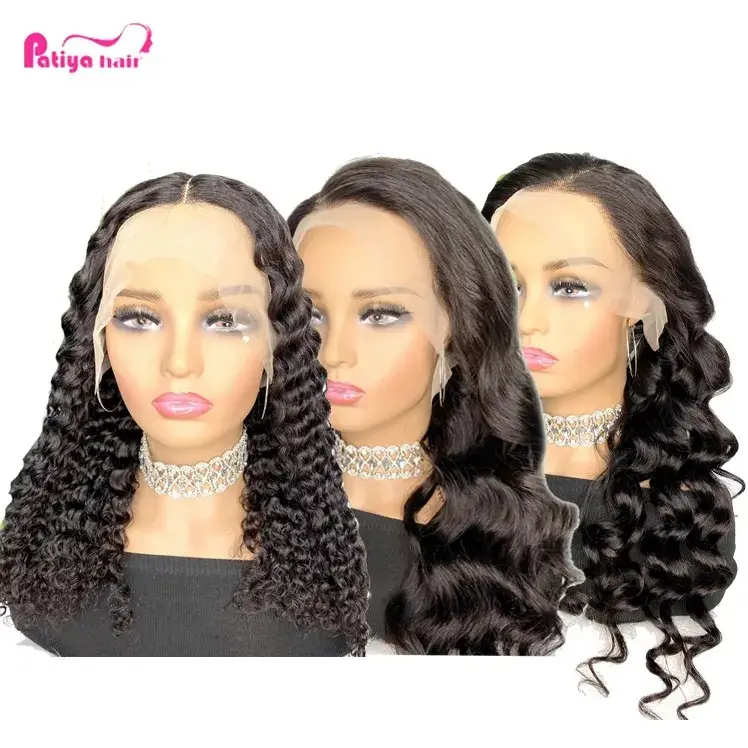 Todos os Penteados Aceitam a Personalização 13x4 Frontal Transparente Full Lace Perucas de Cabelo Humano Ondulado Raw Cambojano Curly Hair peruca