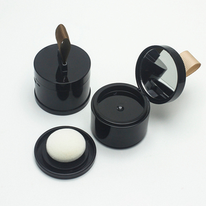 Round Black <strong>Make</strong> up Container Empty Loose <strong>Compact</strong> Powder case with Mirror - Product Image 1