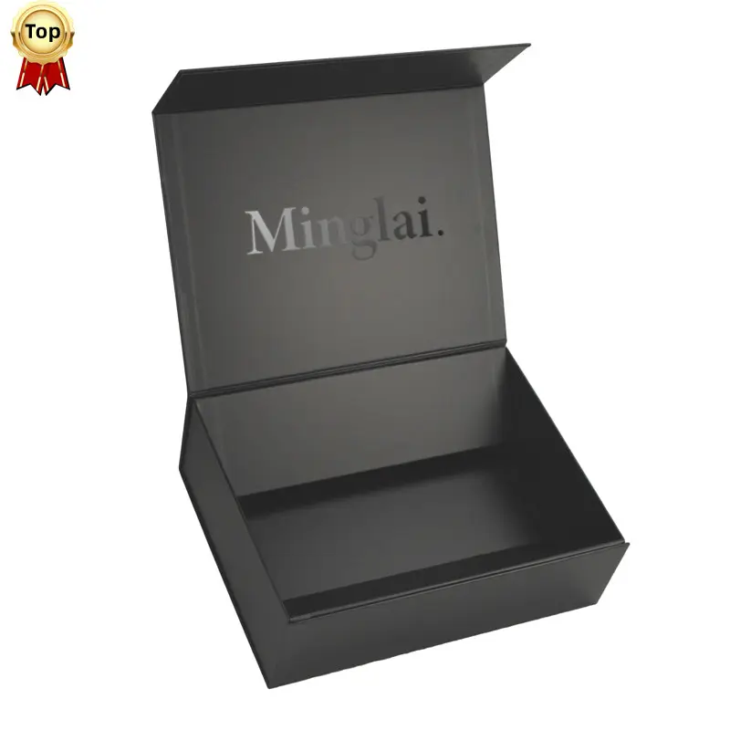 Cajas de Regalo de papel plegable de laminación mate con cierre magnético personalizado, Logo de revestimiento UV negro brillante