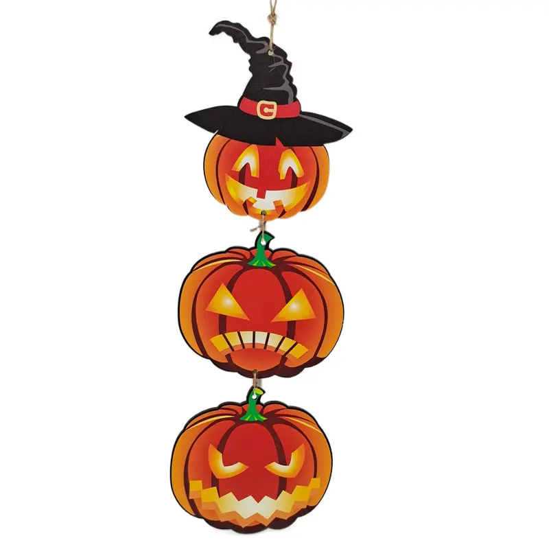 2022 Halloween venda Quente Artesanato De Madeira, Pumpkin Tree Hanging Decoração, Outdoor Pátio Inserção, Aterrorizar e Scarify