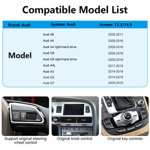 Q7 14,9 pulgadas Android Car Screen Navegación GPS 2K Resolución WIFI 4G Carplay Android Auto para 2005 - 2017 Audi Car DVD Player - Product Image 4