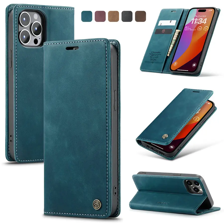 CaseMe For iPhone 15 Pro max 14 13 pro Max 15 max 14 pro Original Wallet Leather Cover For Samsung S23 FE Flip Magnetic Case