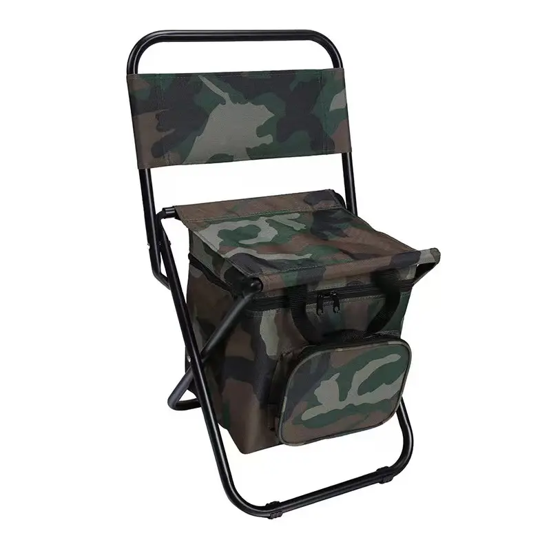 Outdoor Cooler Backpack Camping Portable Stool Foldable Fishing Chair with Cooler Bag Backpack Cooler Chair