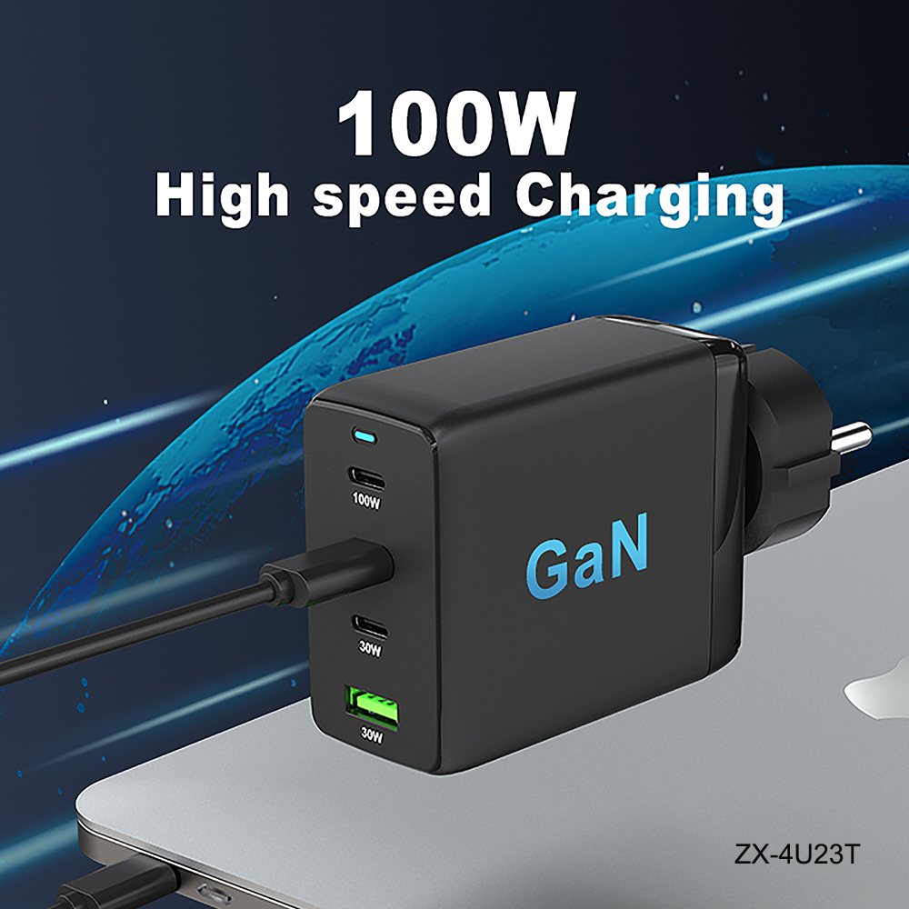 GaN 100W 4 ports pour ordinateur de bureau