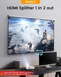 Conmutador HDMI bidireccional de 8K, 2 puertos, transmisión bidireccional, divisor de conmutador 2x1 HDMI2.1, 2 en 1 salida