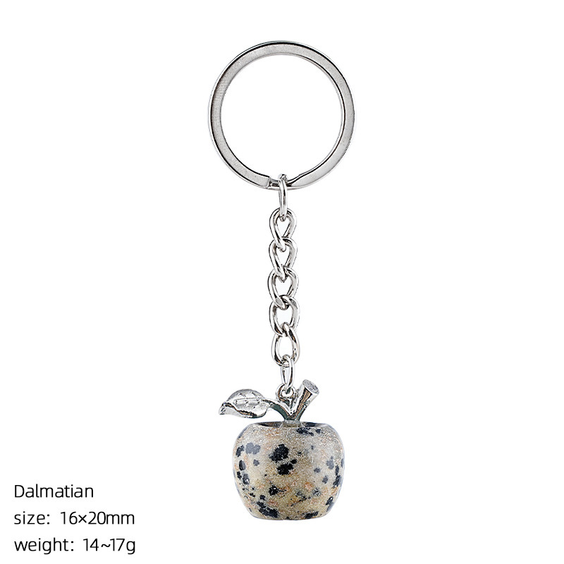 Spot stone apple keychain