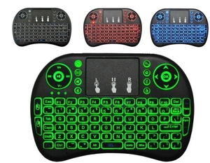 El más barato I8 Mini Teclado retroiluminado RGB 3 colores 2,4G Wireless Air Mouse Teclado de control remoto - Product Image 1