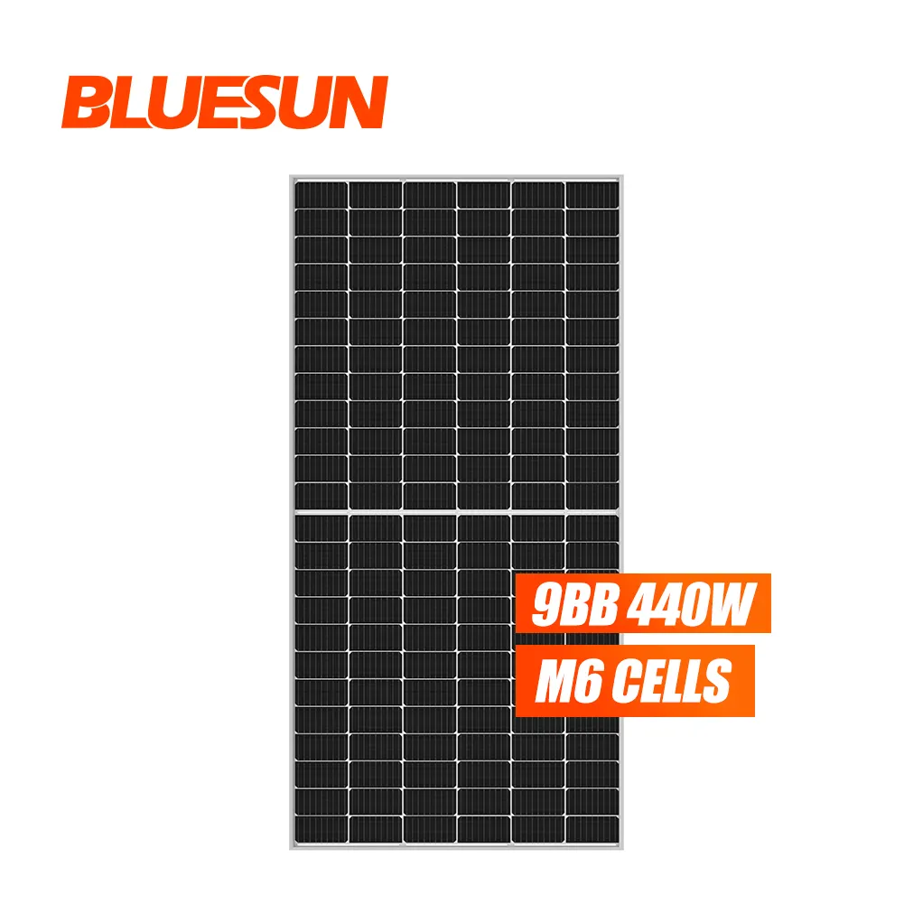 Bluesun half cut 144cell 430w 440w 450w 455w 1000 watt solar panel mono perc 1kw solar panel 166mm pv module