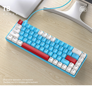 Kostenlose Wolf T8 mechanische Tastatur 68 Tasten angepasst RGB mechanische Tastatur Tablet Notebook Computers piel Tastatur - Product Image 6