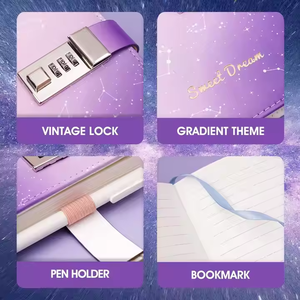 2024 New Design Password <strong>Lock</strong> A5 Digital Locking Diary <strong>Notepad</strong> Page <strong>with</strong> <strong>Lock</strong> <strong>Notebook</strong> Planner - Product Image 2