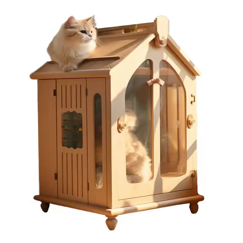 Ventes directes d'usine achat armoire à chat en bois massif de style simple maison pour chat de grande taille pour la maison