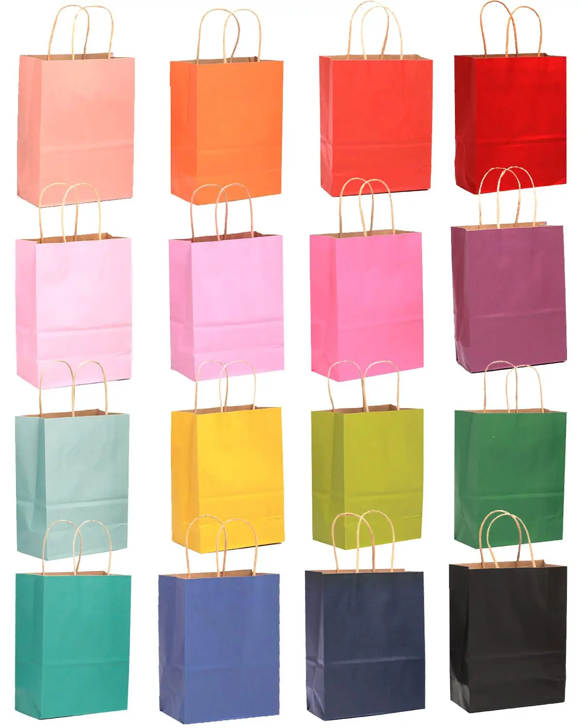 손잡이 선물 포장 가방 다른 고급 컬러 가방 도매 맞춤형 하이 퀄리티 종이 가방