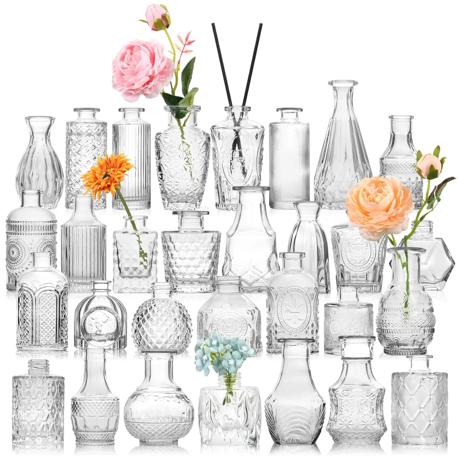 Vases à bourgeons en verre centres de table en vrac Mini vases vintage en verre pour décorations de mariage décorations de table décoration de la maison