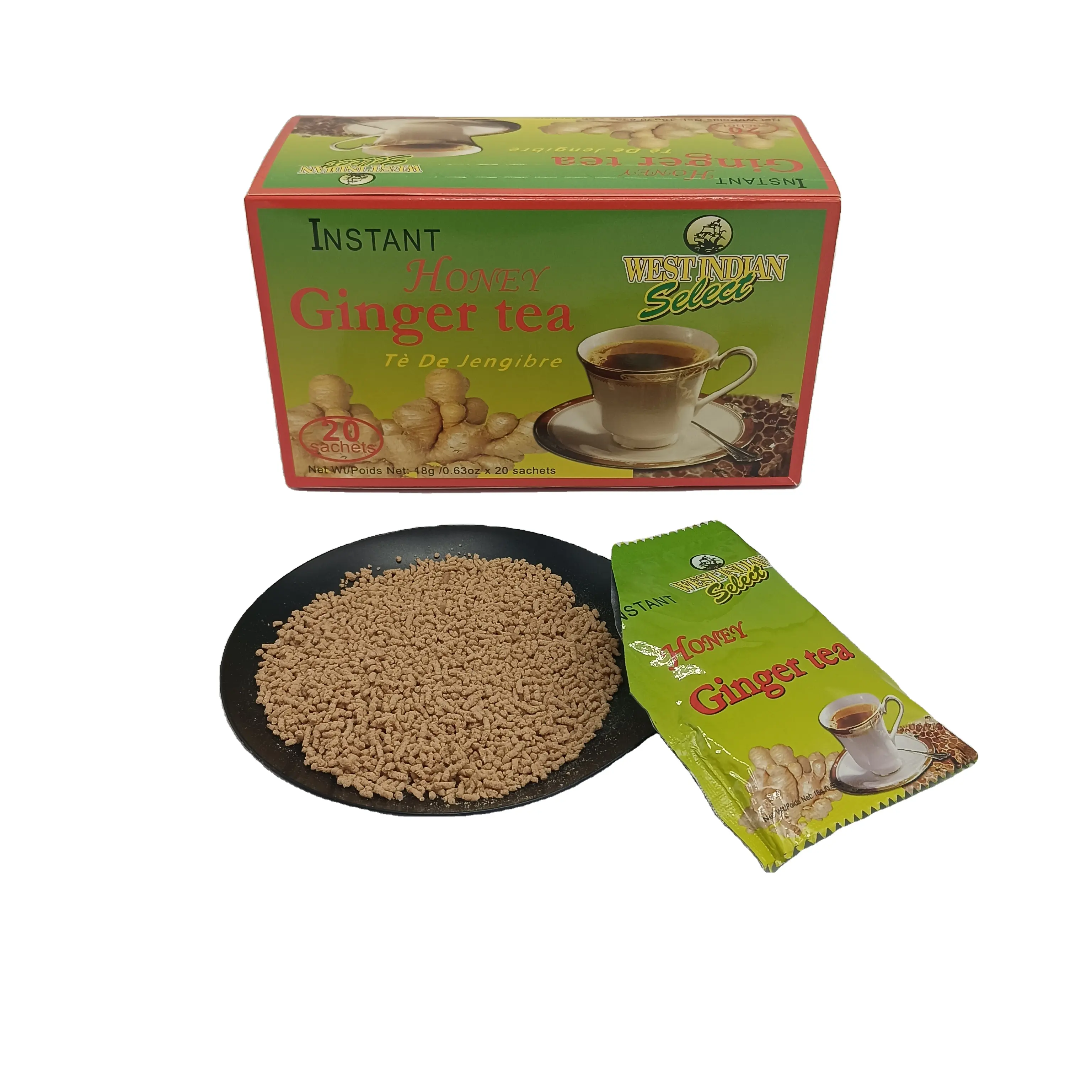 Jengibre en polvo bebida té proveedor de fábrica jengibre granular con limón con menta con cúrcuma bebida con moringa