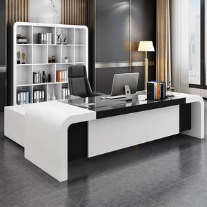 Juego de muebles ejecutivos de alta calidad Silla y escritorio Moderno en forma de L Boss Escritorio de computadora Secretaria Mesa de oficina - Product Image 2