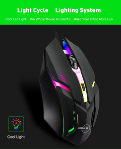 FCC certificata all'ingrosso ottica RGB LED retroilluminato Mouse da gioco USB leggero mano destra Computer uso ufficio Finger Stock - Product Image 5
