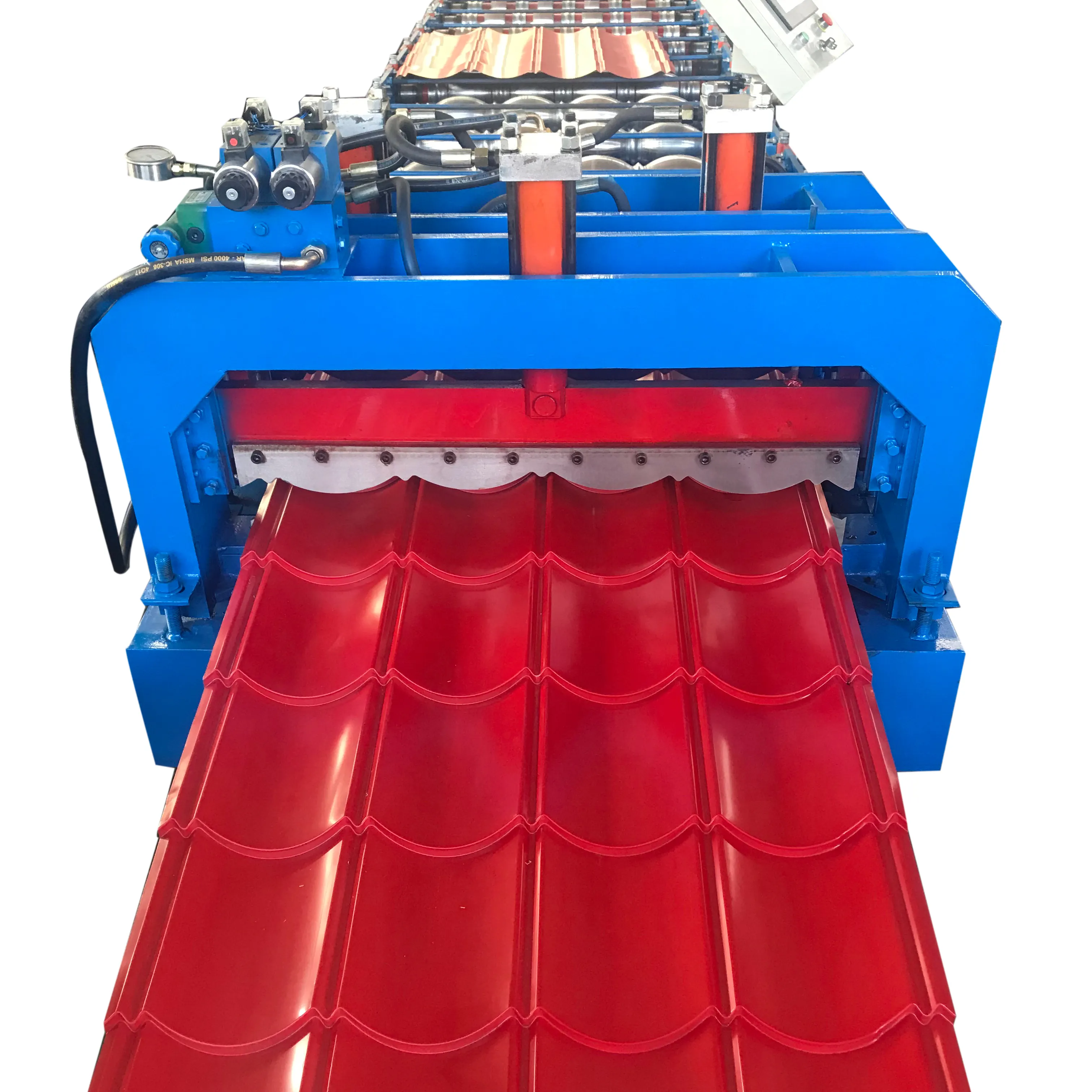 Buena calidad galvanizado terrazo teja hierro hoja que hace la máquina azulejo prensa máquina precio