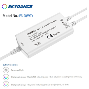 Mini WiFi & IR RGB CV контроллер F3-D(WT)+ RC3 (Tuya) Беспроводное приложение Tuya 3CH * 1.5A 5-24VDC светодиодный контроллер для 5M RGB Led Stirp - Product Image 3
