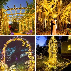 8 Modi Mehrfarbige Solar-Lichterketten Bruchs ichere LED-Seil beleuchtung für den Innen-und Außenbereich IP44 für Patio-Hochzeits feier dekor - Product Image 2
