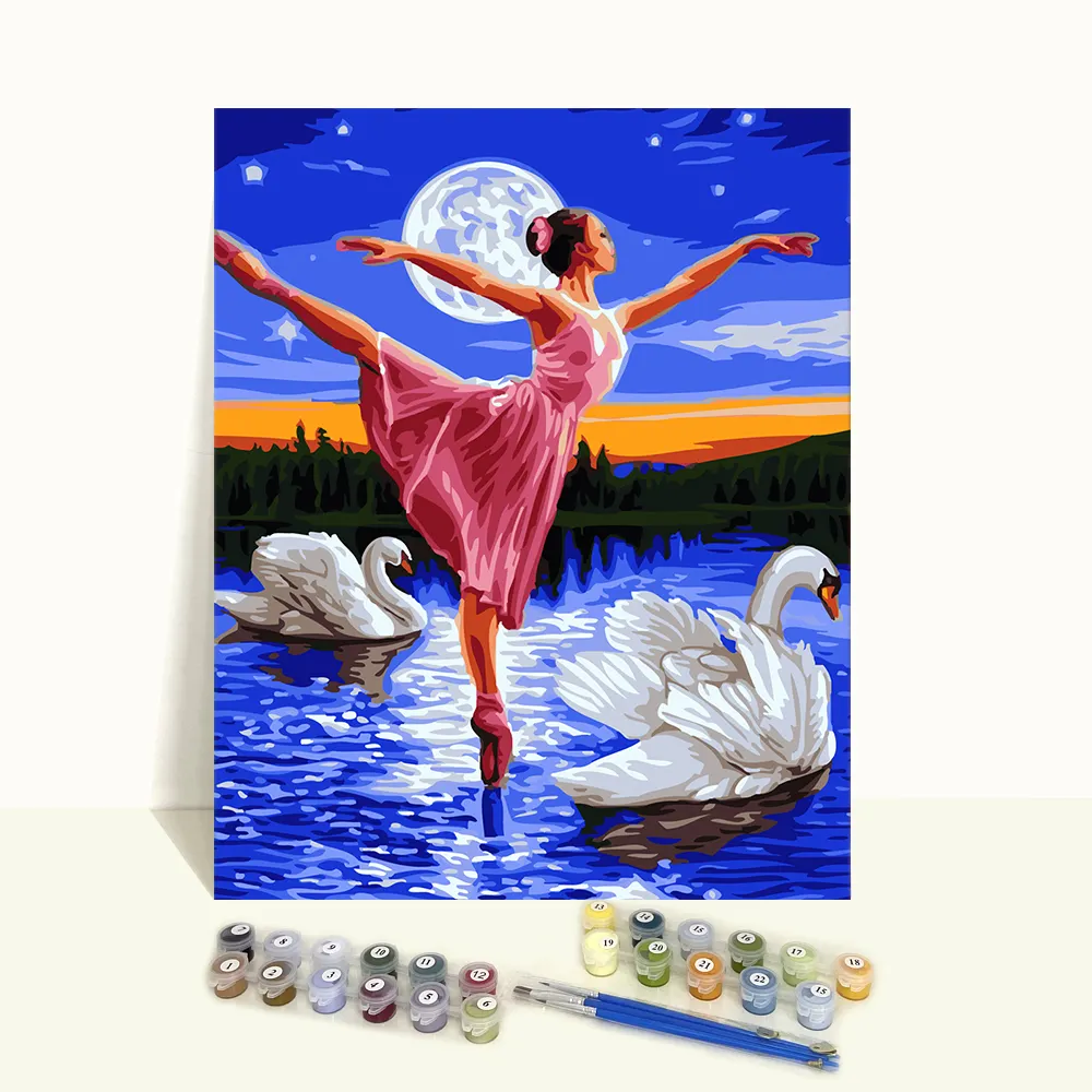 Décoration murale populaire danse acrylique livraison directe toile à peindre par numéros