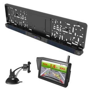 Car Reversing Aid 5 Inch IPS HD Car Monitor Solar Wireless Rear View License Plate <strong>Backup</strong> <strong>Reverse</strong> Camera with <strong>PDC</strong> Parking <strong>Sensor</strong> - Product Image 1
