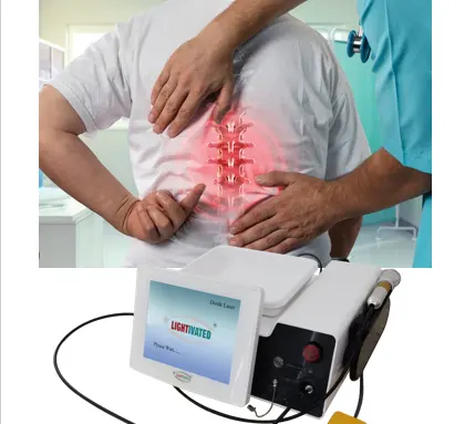 Máquina de cirurgia a laser de diodo 1470 980, disco de descompressão a laser PLDD, hérnia cervical, hérnia dorsal perc