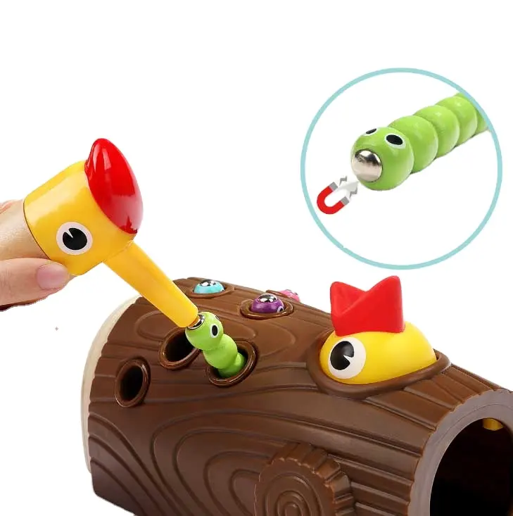 Jongens En Meisje 1-3 Jaar Oud Bird Catching Insect Game Vroege Educatief Speelgoed Custom Intelligentie Puzzel Magnetisch Speelgoed voor Kids