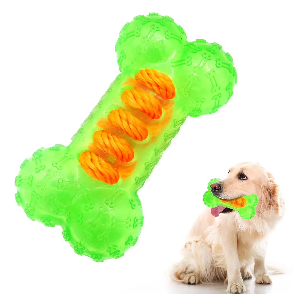 Hond Kauwen Speelgoed Tpr Niet-Giftig Tibetaans Voedsel Bot Huisdier Speelgoed Hond Tpr Bone Interactief Huisdier Speelgoed