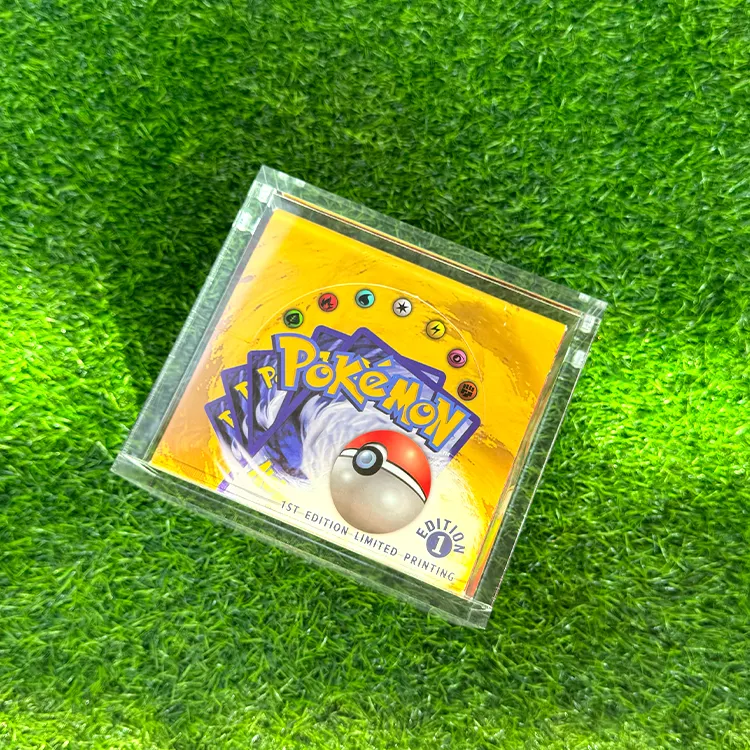 TCG individualisierte durchsichtige Acryl-Pokemon-Booster-Sicherheitsbox Pokémon Booster-Box 1. Auflage Auslagetube starker Magnet