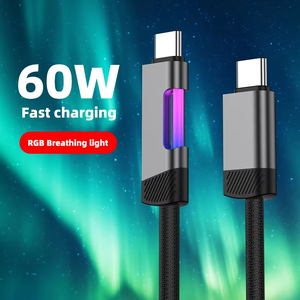 2025 yeni stil kablo şeffaf şerit renkli lamba kablosu hızlı şarj hızlı veri transferi tabletler Ultra dayanıklı usb kablosu - Product Image 5