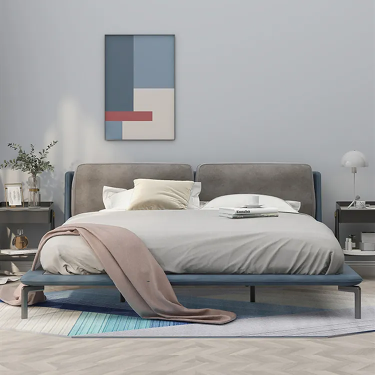 Moderno simples italiano minimalista tamanho 2.0 cama de casal villa móveis de luxo modelo de casa