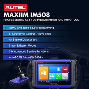 Strumento di programmazione portachiavi Autel IM508 con programmatore XP200-aggiornamento gratuito di 2 anni, controllo a 2 vie, strumento di scansione del sistema completo 28 + - Product Image 2