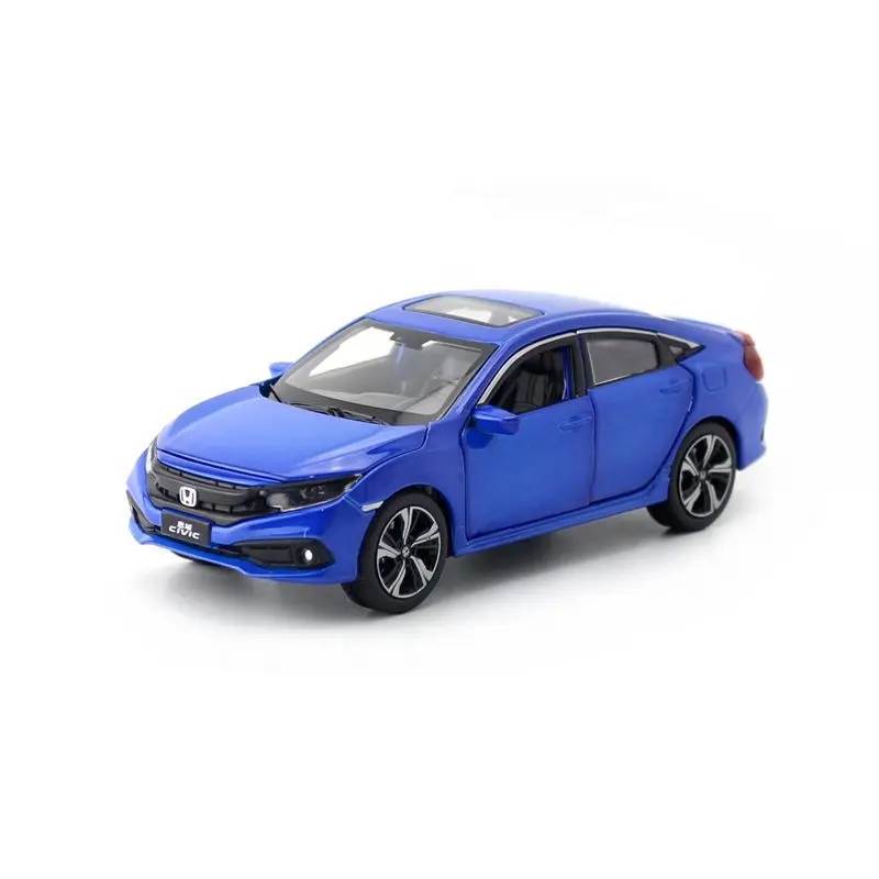 1/32 jkm Modelo de Carro Liga 2019 Carro Cívico Som e Luz Seis Portas de Som e Luz Seis Portas Brinquedo Infantil Die cast Modelo