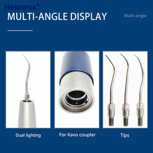 सोनिक डेंटल एयर स्केलर हैंडपीस, 6 छेद के लिए नेतृत्व किया गया, 3 पीरो स्केलिंग टिप दंत चिकित्सक किट दांत साफ - Product Image 4