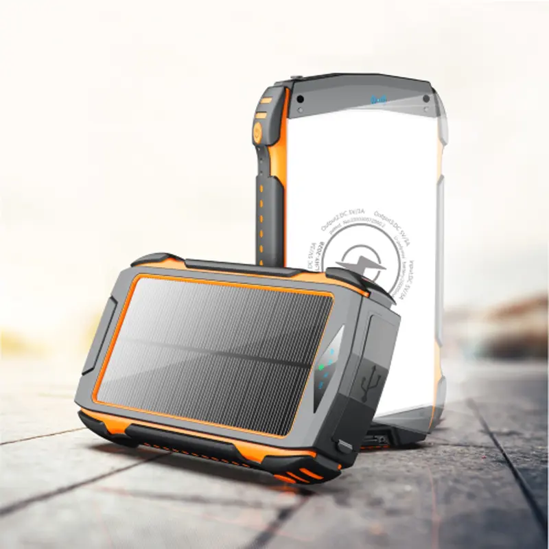 Digibloom Nouveau Chargeur Solaire Chargeur Sans Fil 20000mAh Avec Torche LED Centrale