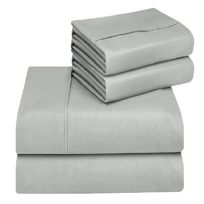 Conjunto de lençol de cama acolchoado de microfibra, conjunto com 4 peças de lençol