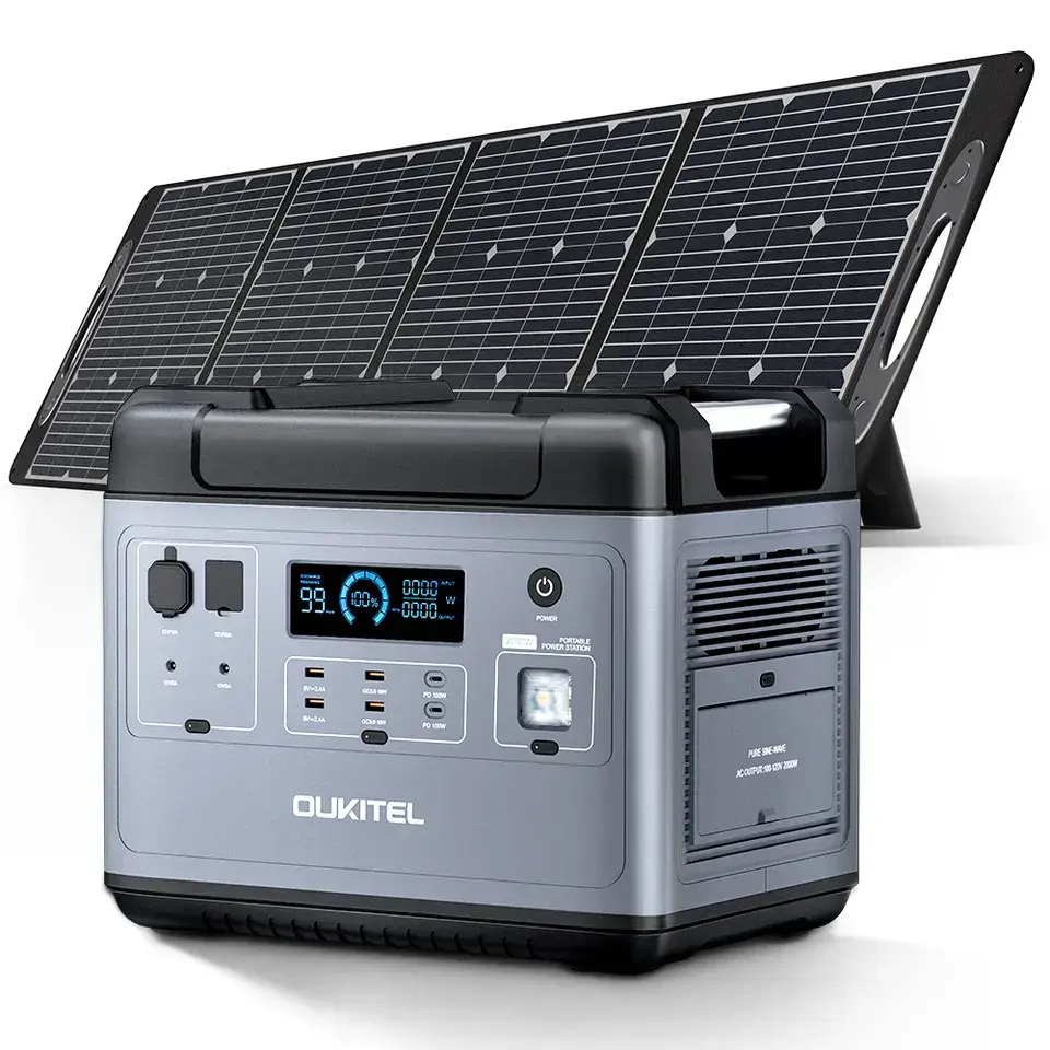 Schnell ladung USV Energie speicher AC 1200W Solargenerator Powers tation Lifepo4 2000w Tragbares Kraftwerk für den Außenbereich