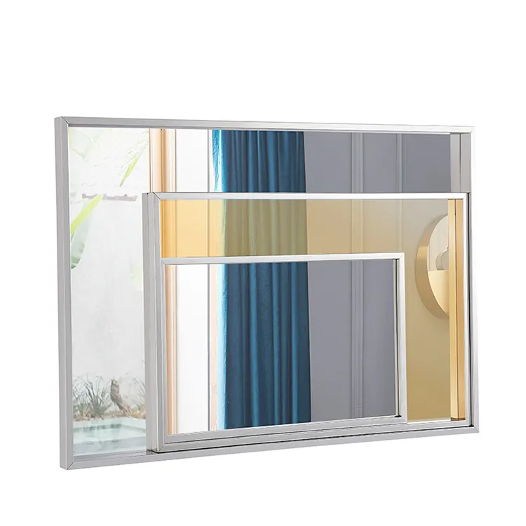 PURUO özel mobilya duvar aynaları ev dekor modern paslanmaz çelik temperli cam ayna
