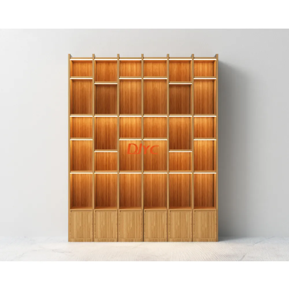 Étagère LED moderne à 5 niveaux, bibliothèque en bois, rangement de meubles de bureau, étagère à livres horizontale, étagère à livres industrielle