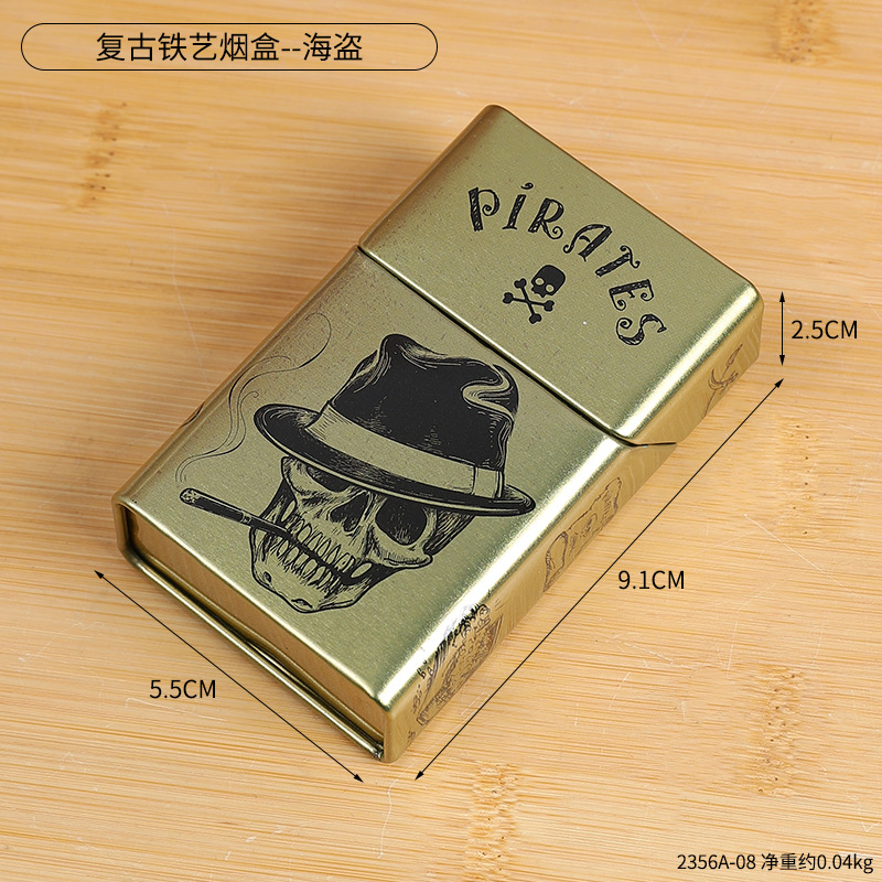 2356A-08 Étui à cigarettes rétro en fer - Pirate