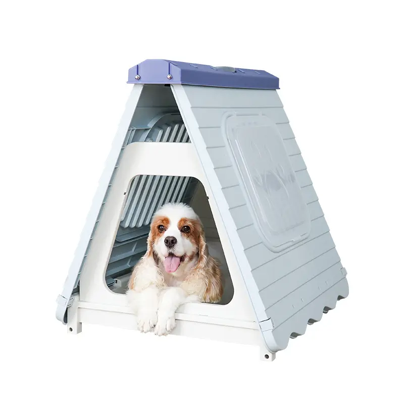Tenda pieghevole pieghevole portatile a forma di tenda da interno pieghevole in plastica impermeabile per animali domestici con finestra e porta