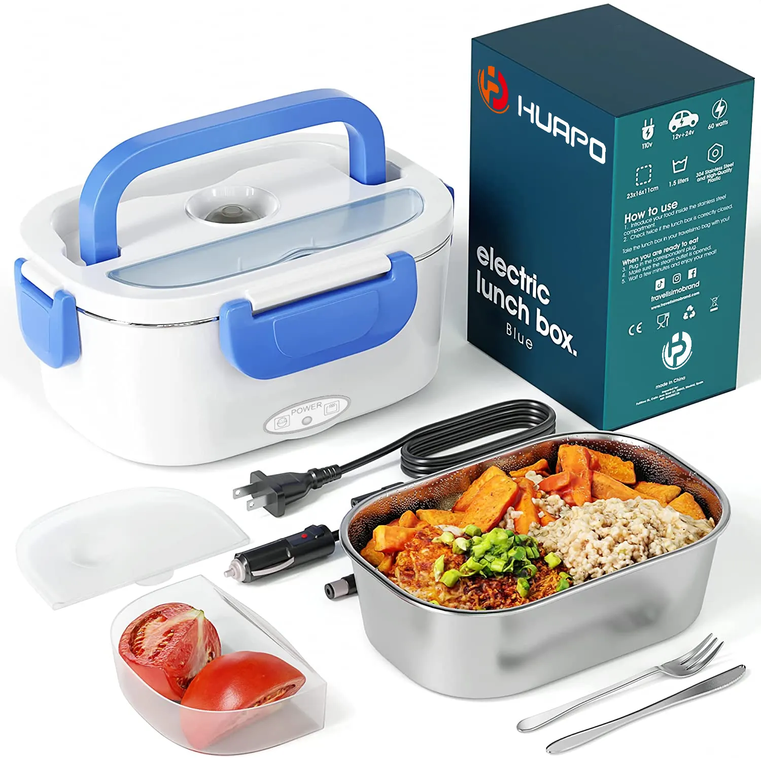 Lunchbox elettrico autoriscaldante portatile, Lunch Box elettrico scaldavivande riscaldato