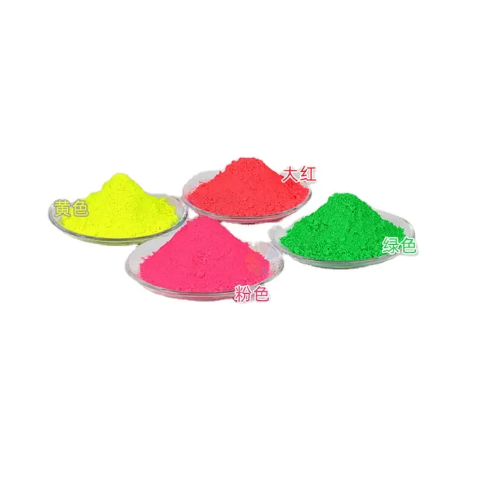 Pigmento fluorescente em pó solvente colorido neon, pigmento de fósforo fluorescente para tintas, luz do dia