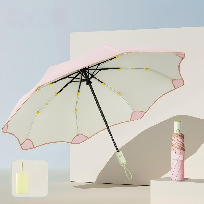 Rounded color glue 8-bone anti-rebound automatic umbrella