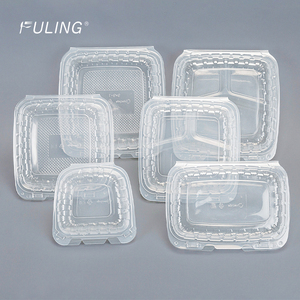 FULING fabrika yüksek kalite çevre dostu paket servis kutusu kapaklı 1 3 bölme çıkar tek kullanımlık Fast Food konteyner 8x8 9x9 - Product Image 4